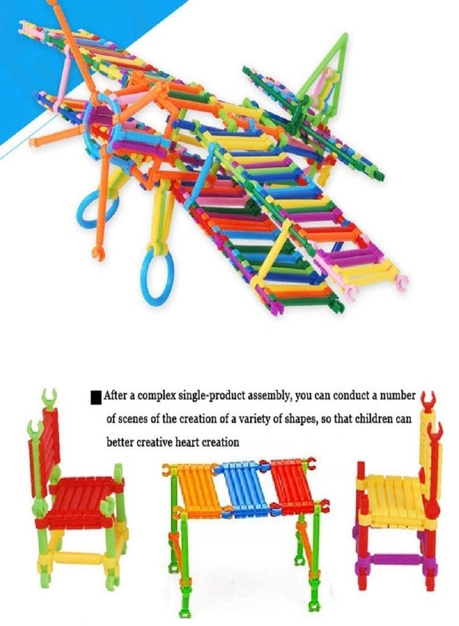 AEXONIZ TOYS ألعاب مكعبات البناء العصوية من AEXONIZ TOYS للأطفال - 200 قطعة من مكعبات البناء العصوية الذكية الملونة والمتشابكة، ألعاب تعليمية للأطفال (لون عشوائي) - Image 4